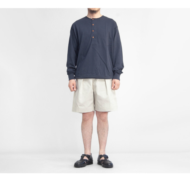 amne アンヌ ウエポン チノワイドショートパンツ ワンタック