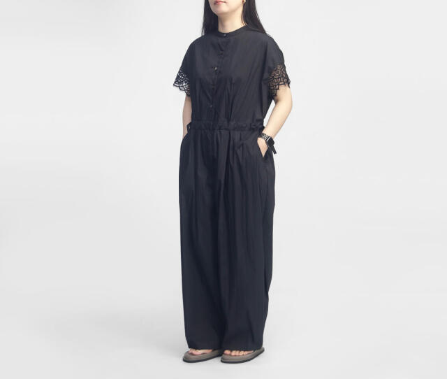 KELEN ケレン YAKKA 半袖 オールインワン パンツ バンドカラー 袖