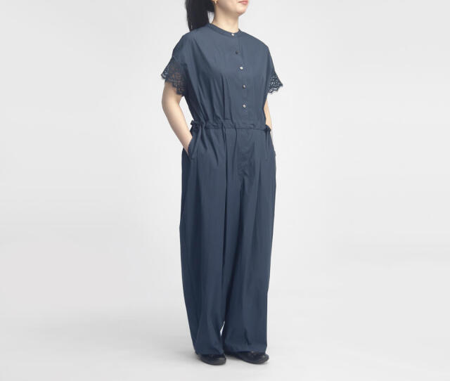 KELEN ケレン YAKKA 半袖 オールインワン パンツ バンドカラー 袖
