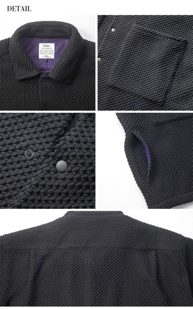 KELEN ケレン SOBEK からみ織り 半袖オープンカラーシャツジャケット