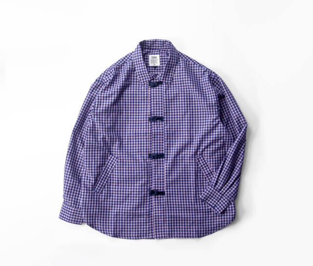 KELEN ケレン BRETON チャイナボタン チェックシャツ メンズ