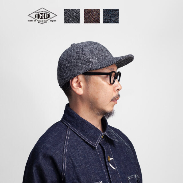 HIGHER ハイヤー ハリスツイード ウールオートミール キャップ 帽子