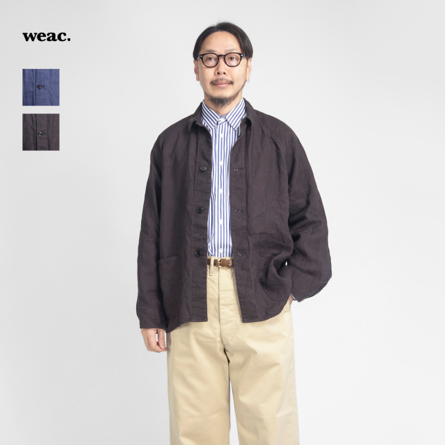 weac. ウィーク 麻100％ リネンキャンバス 大戦 カバーオール 日本製 