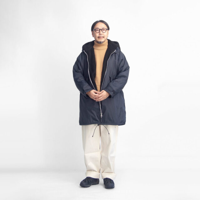 OMNIGOD オムニゴッド クリーミーライト 裏ボア フードコート メンズ