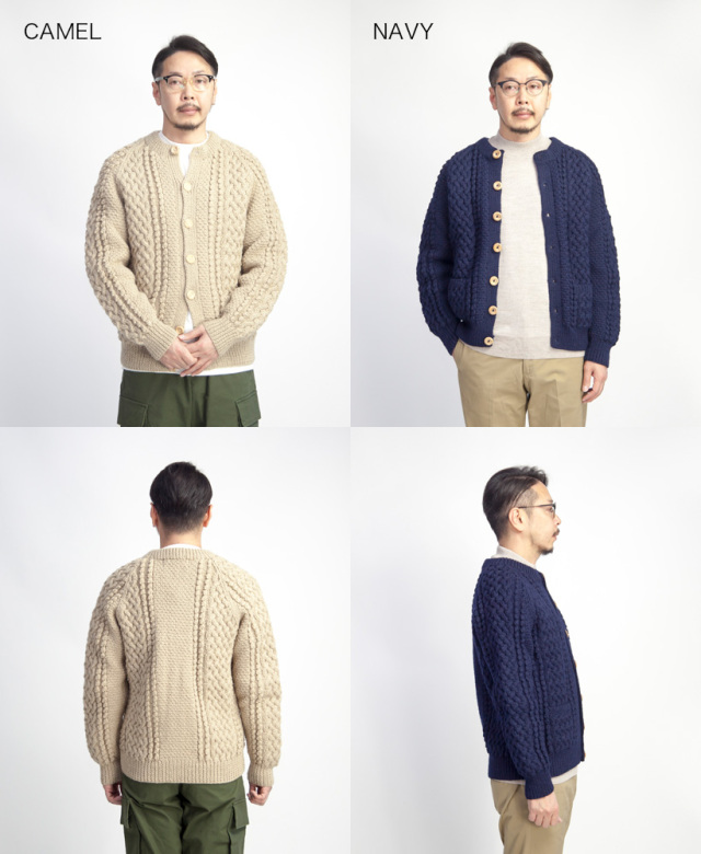 INVERALLAN インバーアラン 4A ARAN ハンドニットウールノーカラー  