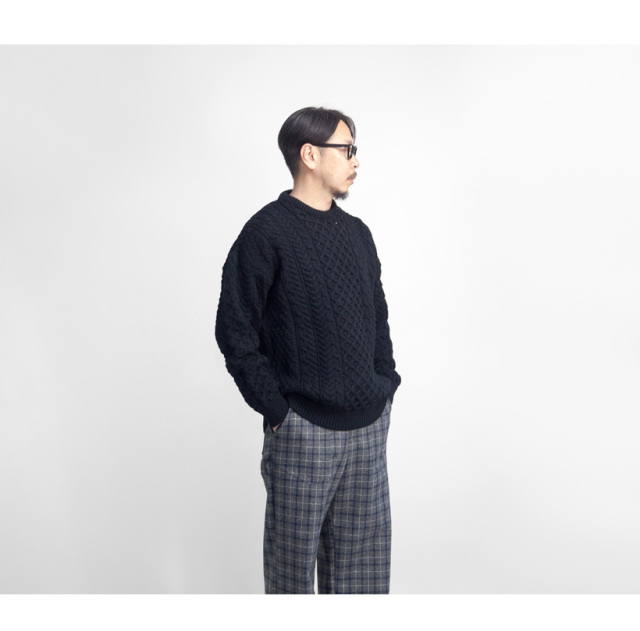 ブラーニーウーレンミルズ メリノウール フィッシャーマンニット　アラン編み Aran Woollen Mills アランウーレンミルズ メリノウール100％ カウル