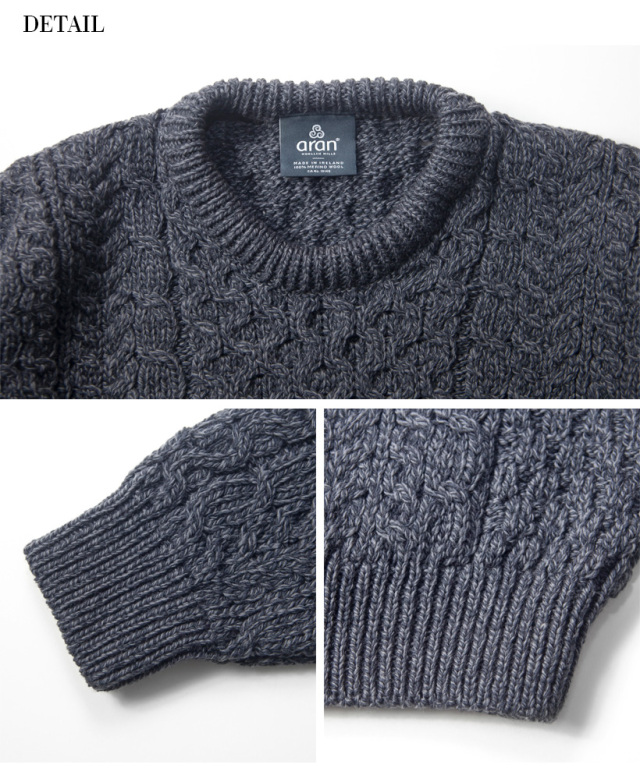 Aran Woollen Mills アランウーレンミルズ メリノウール100％ クルー 