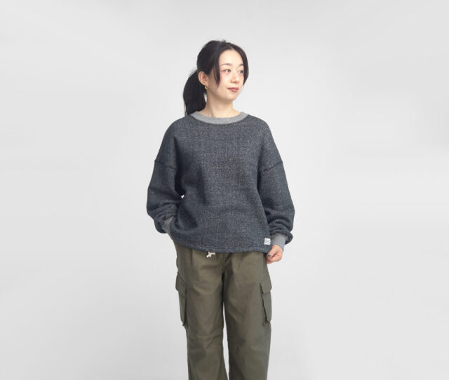 Kepani ケパニ 裏起毛 クルーネック スウェット トレーナー 裾ドロー