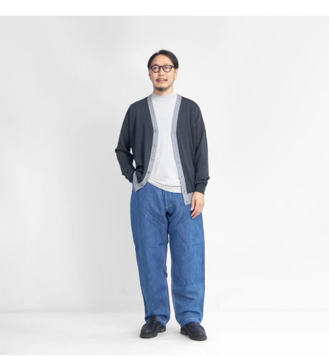 JOHN SMEDLEY ジョンスメドレー LITCOTT バイカラーニットカーディガン  