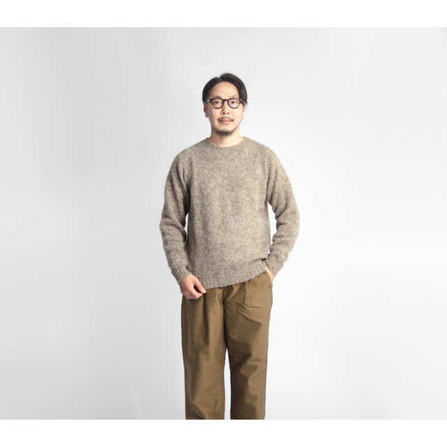 Harley of Scotland （ハーレーオブスコットランド）シェットランドセーター | セレクトショップZABOUの通販/ウェブショップ HARLEY OF SCOTLAND シャギーブラッシュ クルーネック シェットランド セーター M2474/7 メンズ