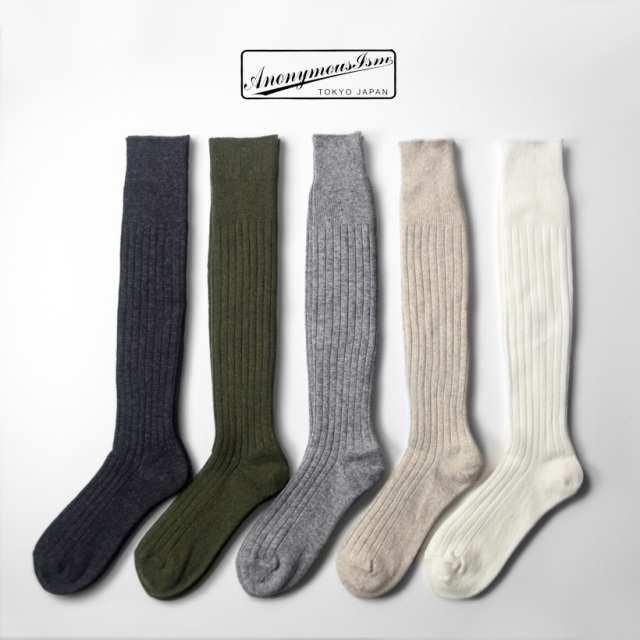 Anonymousism アノニマスイズム ウールカシミヤ リブハイソックス