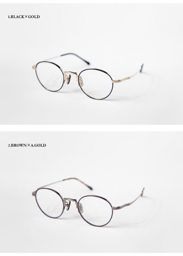 内藤熊八作 ボストンフレーム コンビネーション N-042 日本製 鯖江