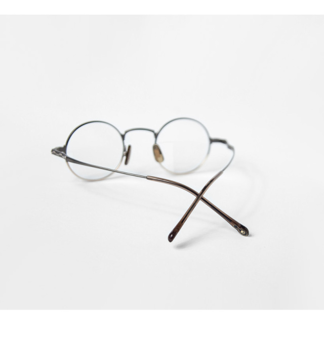 はんぶんメガネ 内藤熊八作 ボストンフレーム クラウンパント コンビネーション N-054