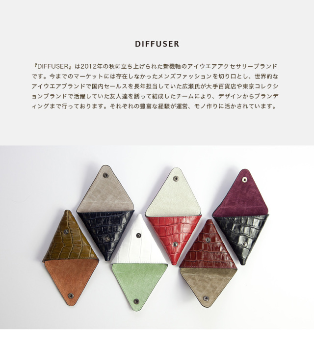 DIFFUSER ディフューザー コインケース クロコダイル型押し 国産