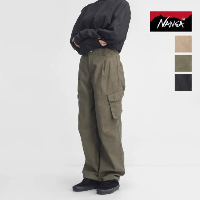 NANGA ナンガ バックサテンカーゴパンツ 裾ドローコード 日本製 レディース