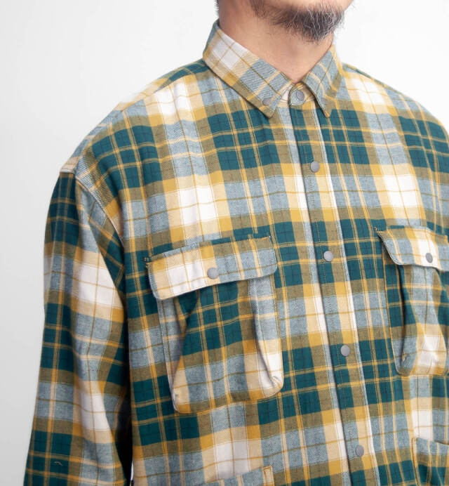 NANGA ナンガ フェードタータンチェック フランネル キャンプシャツ メンズ