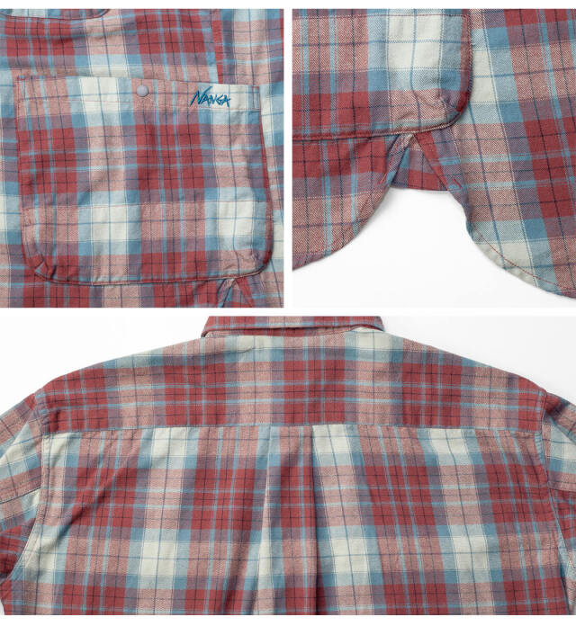 NANGA ナンガ フェードタータンチェック フランネル キャンプシャツ メンズ