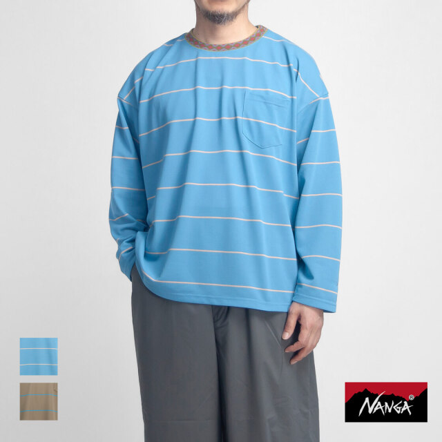 NANGA ナンガ HOLI ホーリー RINGER COLLAR PANEL L／S TEE リンガー