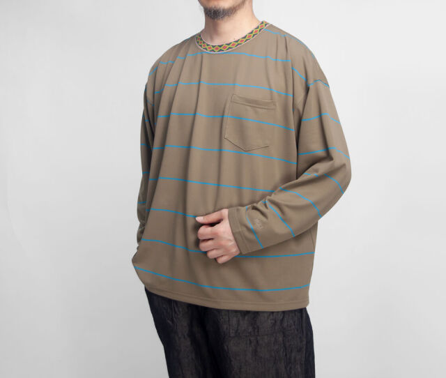 NANGA ナンガ HOLI ホーリー RINGER COLLAR PANEL L／S TEE リンガー
