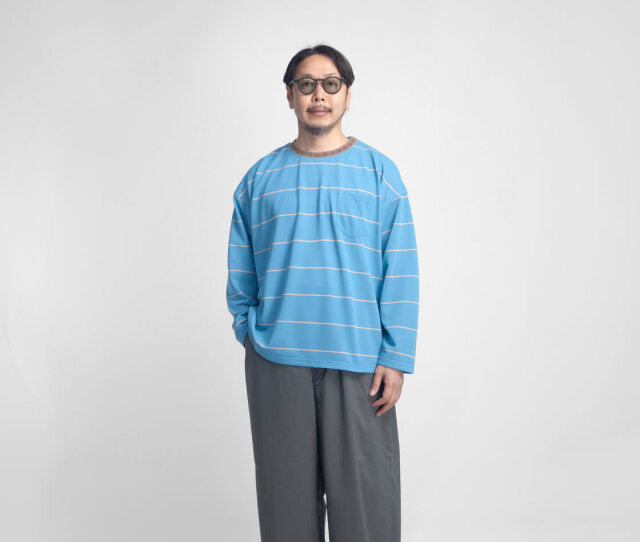 NANGA ナンガ HOLI ホーリー RINGER COLLAR PANEL L／S TEE リンガー