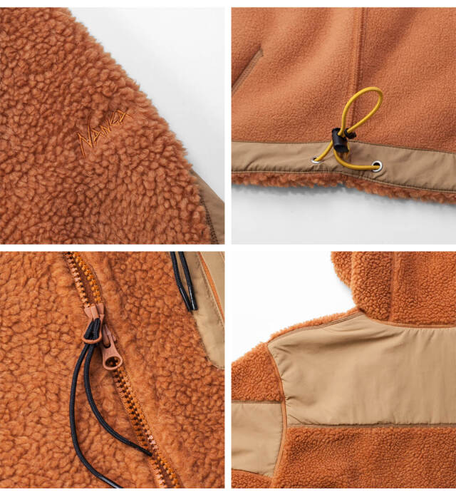 NANGA ナンガ ボアフリースフルジップパーカー メンズ