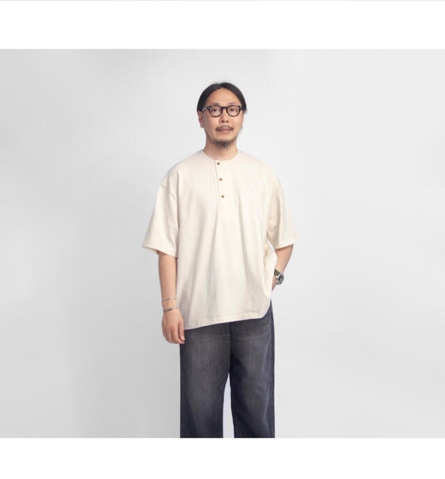 1920’s スペシャルヴィンテージ ヘンリーネック Tシャツ 生成り 1920's スペシャルヴィンテージ ヘンリーネック Tシャツ 生成り