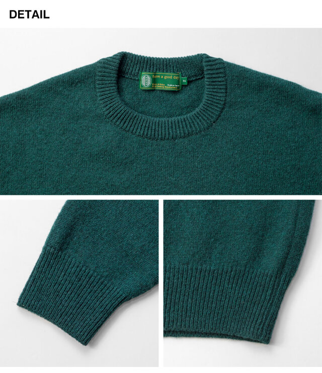オリーブグリーン ニットセーター 「have a good time」 オリーブ