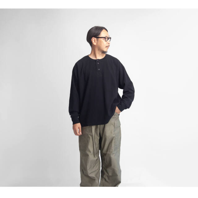 have a good day ハブアグッドデイ ワッフルサーマル ヘンリーネック