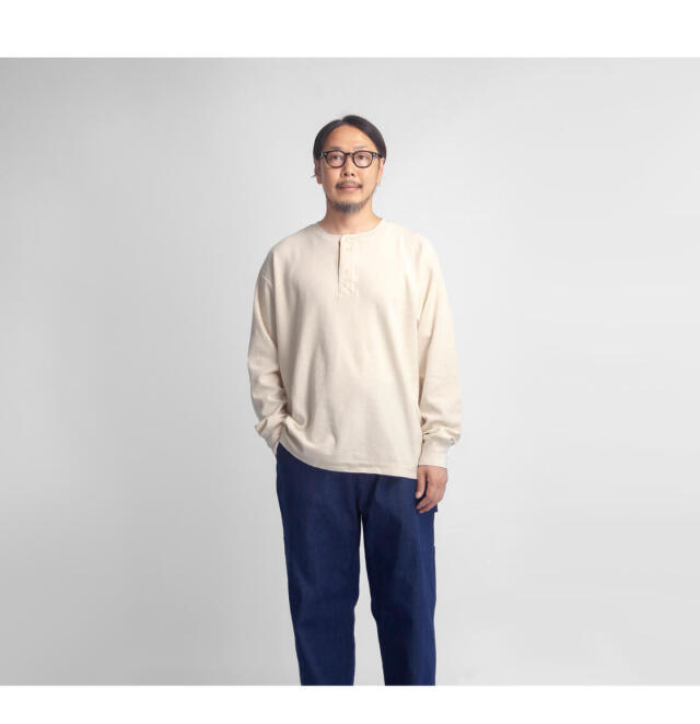 GOOD GRIEF! ヘンリー・ネック ワッフル 長袖カットソー GOOD GRIEF! ヘンリー・ネック ワッフル 長袖カットソー