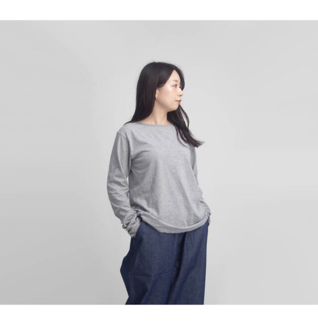 コメンスメント COMMENCEMENT 長袖カットソー ロンT ギャザー 日本製 C-322 レディース COMMENCEMENT コメンスメント 長袖カットソー ロンT ギャザー