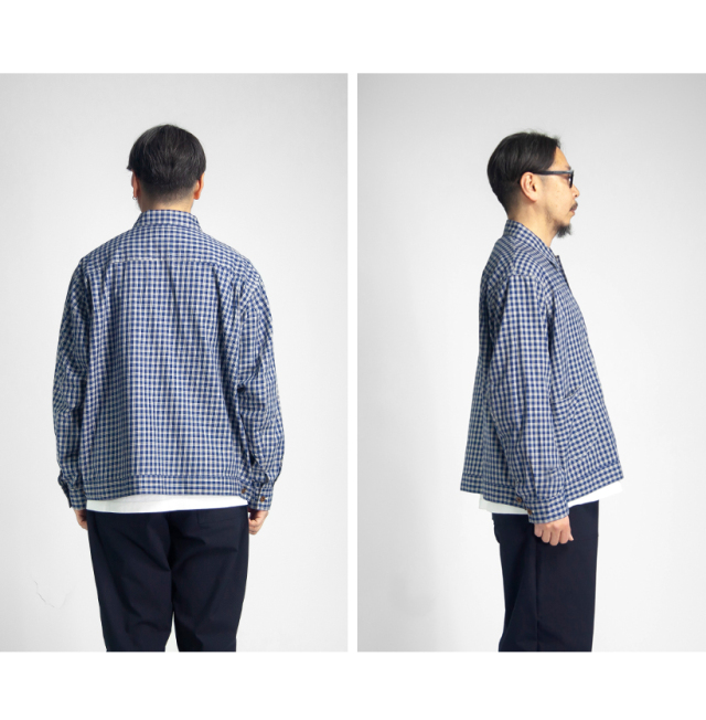 HUNIT エイチユニット チェック シャツジャケット サイズ3 【即完品】 H.UNIT エイチユニット ツイルチェック ワークシャツジャケット