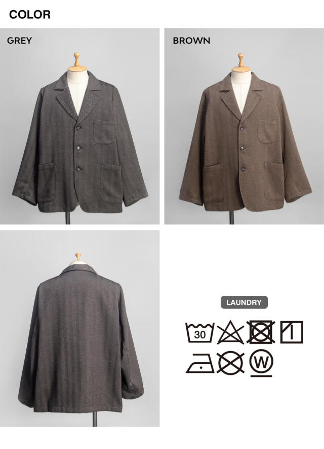 Behvest ヘリンボーン テーラードジャケット zz-M0141FJ012_16-1.jpg?1703302492