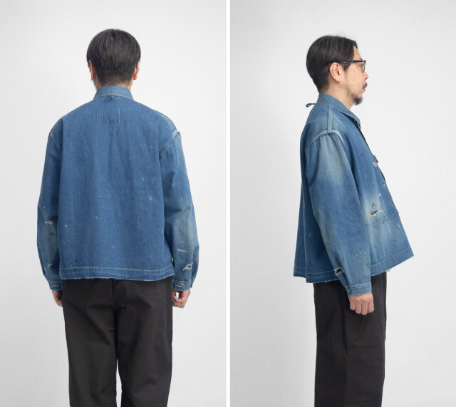 H.UNIT エイチユニット P-44 ネップ デニムジャケット ダメージ加工