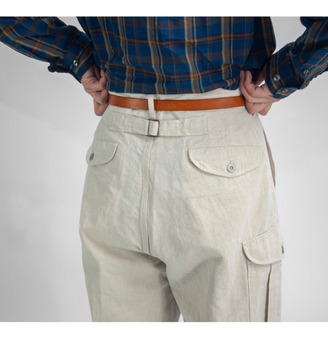 H.UNIT エイチユニット コットンリネンシャンブレー カーゴ