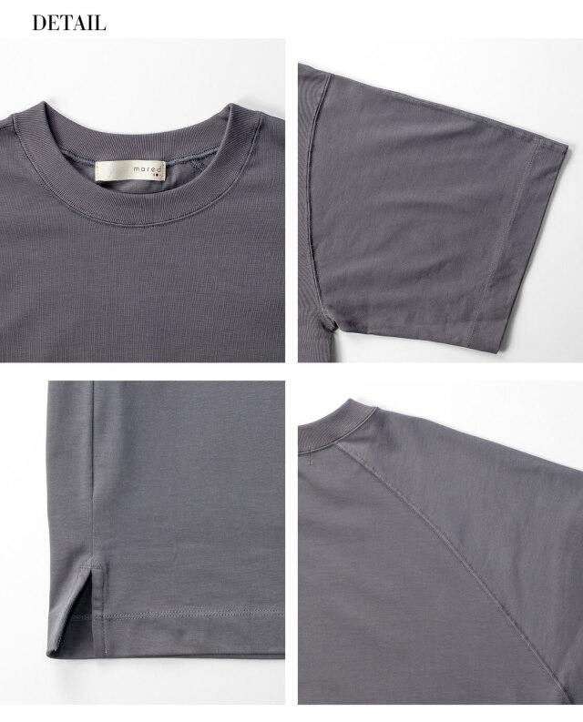 Mared マレッド 強撚天竺 スプリットラグランスリーブTシャツ 日本製