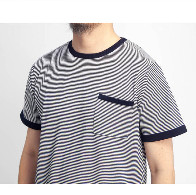 Harriss ハリス 強撚天竺 ナローボーダーニットTシャツ メンズ