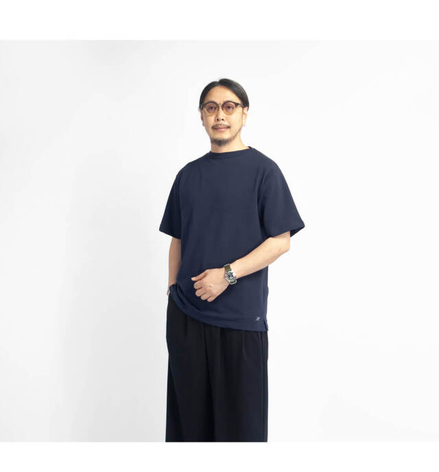 Harriss ハリス ドライインレイ クロスボートネックTシャツ 日本製 メンズ Harriss ハリス ドライインレイ クロスボートネックTシャツ 日本製 メンズ