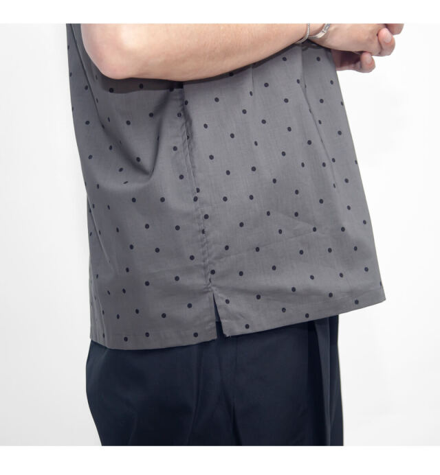 Harriss ハリス 60ローン ランダムドット オープンカラー半袖