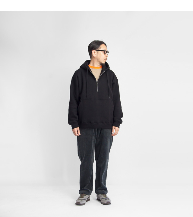 【美品】 プリーツプリーズ プリーツ ハーフジップ スウェット 黒 4 XL セール】FREAK'S STORE/フリークスストア 15oz HEAVY WEIGHT