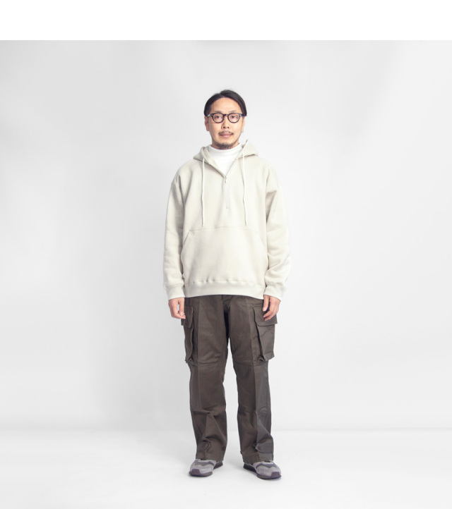 Bettaku ベッタク アズマ裏起毛 ハーフジップスウェットプル