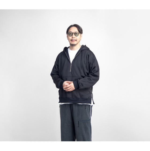 Bettaku ベッタク 裏起毛 ハーフジップスウェットプルパーカー 日本製