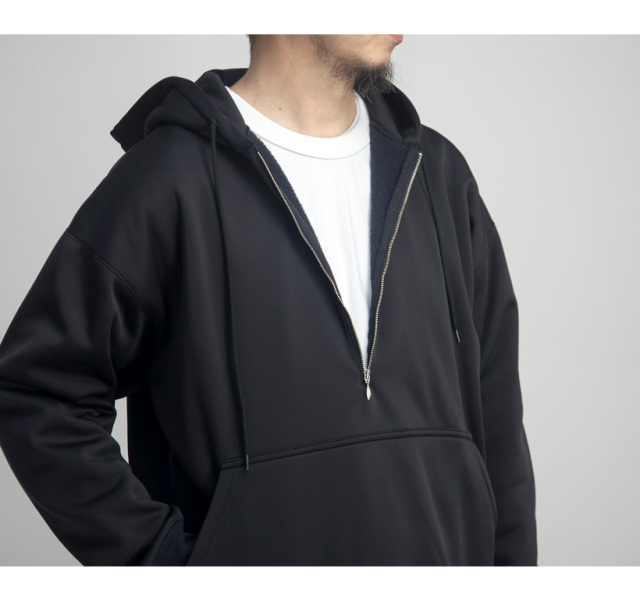 Bettaku ベッタク 裏起毛 ハーフジップスウェットプルパーカー 日本製