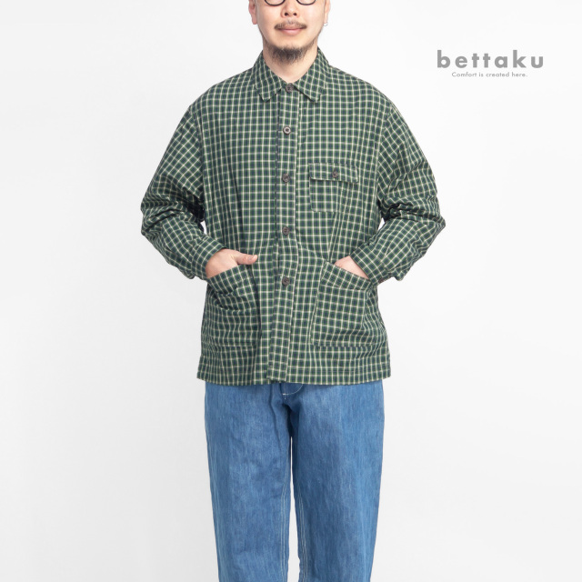 Bettaku ベッタク カバーオールシャツジャケット オーガニックコットン 