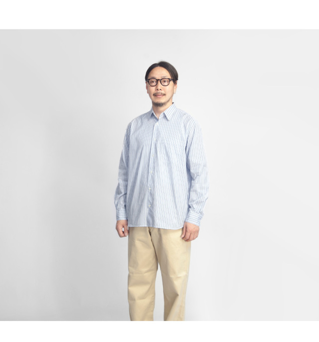 MANUAL ALPHABET　長袖ストライプシャツ manualalphabet マニュアルアルファベット ボタンダウンシャツ