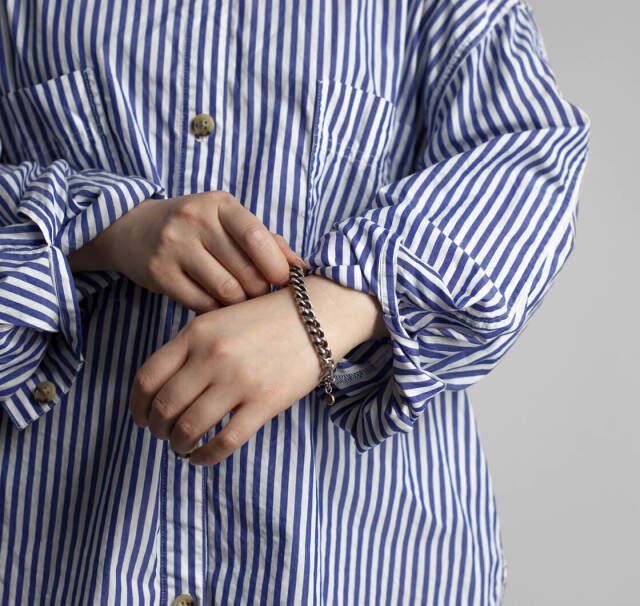 シルバー925 ブレスレット シルバー925 チェーンブレスレット マンテル あずきチェーン