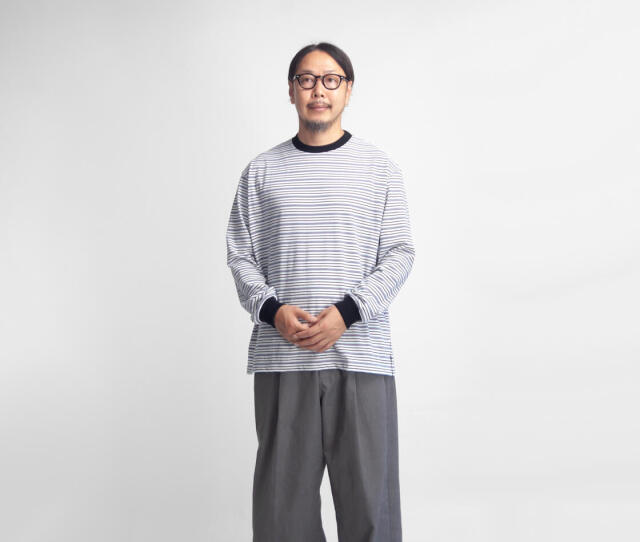 MANUAL ALPHABET マニュアルアルファベット マルチボーダー ワイド長袖