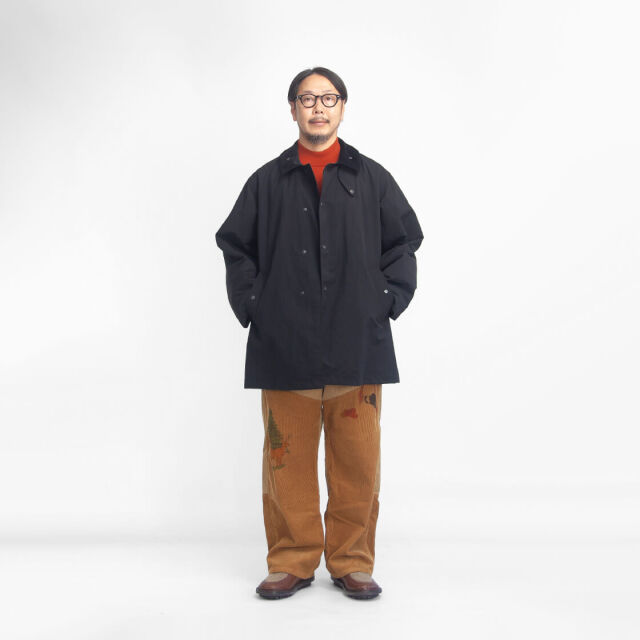 MANUAL ALPHABET マニュアルアルファベット ハーフコートM MANUAL ALPHABET マニュアルアルファベット コーデュロイ襟 ナイロン