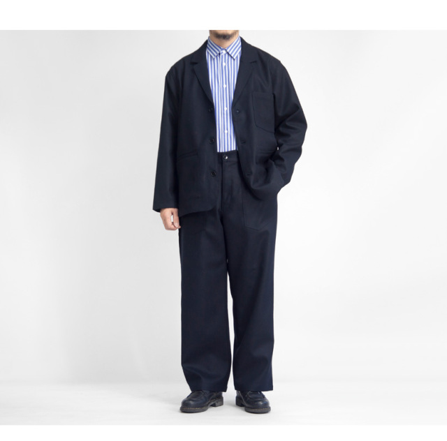 MANUAL ALPHABET TWILL PANTS ベイカーパンツ ネイビー MANUAL ALPHABET マニュアルアルファベット ボンディングウール