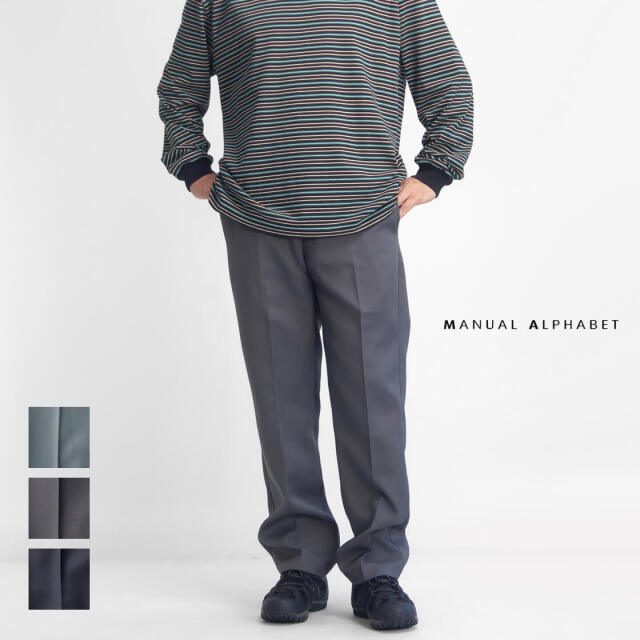 MANUAL ALPHABET マニュアルアルファベット トラウザーパンツ L MANUAL ALPHABET マニュアルアルファベット MA-P-298 TWILL SEMI