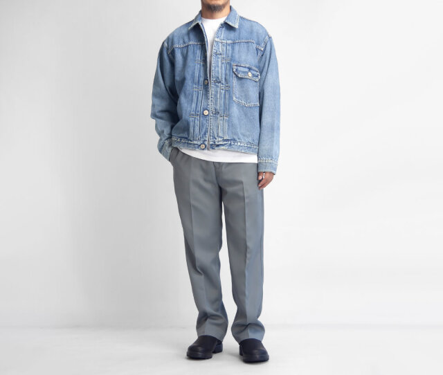 MANUAL ALPHABET TWILL PANTS ベイカーパンツ ネイビー PE TWILL JERSEY WIDE PANTS – MANUAL ALPHABET ONLINE STORE